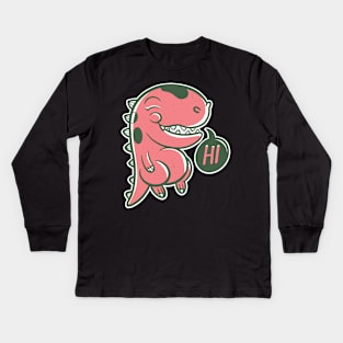 Hi - Baby Dinosaur Kids Long Sleeve T-Shirt